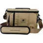 PolarPro RoadRunner 6L dykumos spalvos nešiojamasis slingas krepšys su reguliuojamomis juostomis ir priekinė zip užtrauktuko kišenė fotoaparato įrangai ir priedams