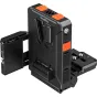 SmallRig 5899 inteligentinė V-Mount baterijos adapterinė plokštė su Arca-Swiss suderinamumu, daugiaportiniu įvestimi ir skaitmeniniu ekranu, skirtu patogiam baterijų valdymui.