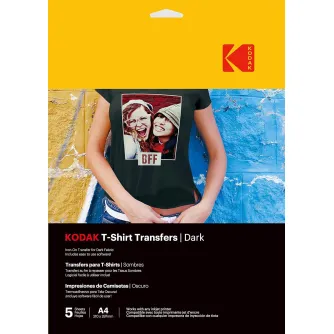 Kodak T-Shirt Transfers Dark A4 5 sheets Kodak T-Shirt Transfers Dark A4 5 sheets