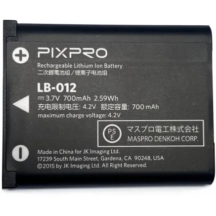 Kodak battery PixPro LB-012 700mAh for FZ53 FZ54 FZ55