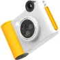 Kodak Smile+ instanta kamera su ryškiu geltonu rankena, kompaktišku dizainu ir kelių objektyvų moduliu kūrybinėms fotografijoms