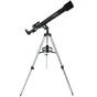 Celestron PowerSeeker 60 AZ teleskops su sidabriniu tripodu, su pan rankena Alt-Az valdymu, tiesioginio vaizdo diagonale ir ieškikliu, skirtas stebėti dangaus ir žemės objektus.