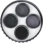 Celestron Moon Filter Set 1.25 su penkiais neutralaus tankio filtrais mėnulio stebėjimui, su aliuminio rėmeliais ir sriegiais abiejose pusėse.