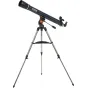 Celestron Astromaster 90 AZ teleskops ant tripodo, 90 mm refraktorius, sklandus Alt-Az valdymas, įtraukti okuliai ir Starry Night programinė įranga nakties dangaus stebėjimui.