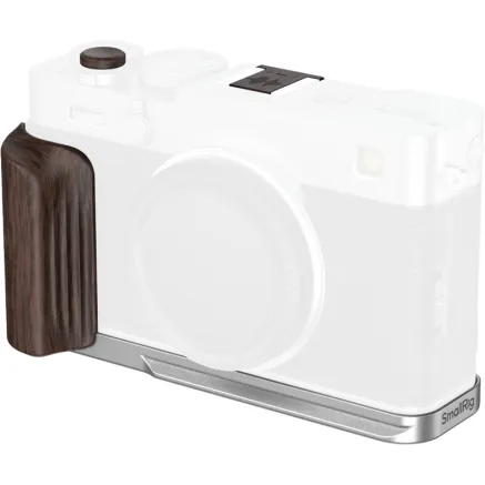 SmallRig 6236 L-Shaped Mount Plate with Wooden Handle for FUJIFILM X-E5 (Ebony, Silver)
