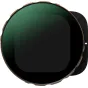 PolarPro LiteChaser 16 VND 2-5 Stop Black Mist Filter iPhone 15/16/17 su tekstūru kraštu ir matinio paviršiaus, su gradientu nuo tamsiai žalios iki juodos, skirtas kinematografiniams efektams.