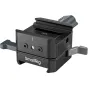 SmallRig 5690 V‑mount batarinės plokštelė su Arca‑Swiss slotu ir NATO bėgiu, kompaktiškas sukamas dizainas subalansuotam montavimui ir laisvam stebėjimui.