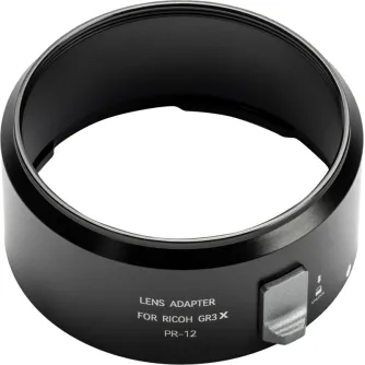 NISI objektyvo adapteris Ricoh GR IIIx (49 mm) PR-12 su matinio paviršiaus apdaila ir patikimu užrakinimo mechanizmu, suderinamas su 49 mm filtrais.