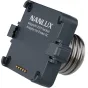 NANLUX Evoke 5C E27 soketo adapteris su magnetiniais spaustukais ir auksiniais kontaktiniais kaiščiais E27 lemputėms studijos apšvietimo sistemose