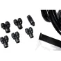 PMI SFX Tubing Kit su juodais plastikiniais skirstytuvais ir auksiniais jungtimis dūmų efektams