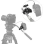 SmallRig 4249 Super Clamp su ARRI rosette tvirtinimu saugiai pritvirtina nuotolines rankenas, tokias kaip Nikon MC-N10 ir Sony FX6, prie trikojų ar slankiklių, kad palengvintų kameros valdymą