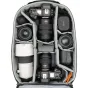 Think Tank Airport Commuter Backpack 31L su organizuotais skyriais Canon kamerai, 400 mm objektyvui ir priedams
