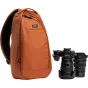 Think Tank TurnStyle 11L Urban Rust siksnos krepšys su Nikon DSLR ir objektyvais fotografams
