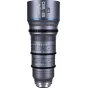 Laowa Ultima S35 Lite 12-120mm T4 zoom kino objektyvas su Arri PL montavimu, priekinis vaizdas su pastovia T4 diafragma, fokusavimo ir diafragmos žiedais, mėlyna akcento linija, 12-120mm skalė ir 8K Ultra HD ženklas