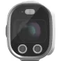 YASHICA Journey vaizdo kamera balta spalva su išsikišusiu objektyvu, elegantiu dizainu ir metaliniais akcentais aukštos kokybės vaizdo įrašymui