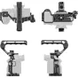 SmallRig 6704 Advanced Cage Kit for Sony Alpha 7R VI rodomas iš įvairių kampų su viršutiniu ir šoniniu rankenomis, akcentuojant patikimą montavimą ir universalius priedų taškus.