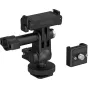 SmallRig 6396 QR adapteris su šaltuoju batų tvirtinimu ir kamuoliniu galvu DJI Osmo Action 6/Nano, su atskiru 1/4"-20 adapteriu ant balto fono