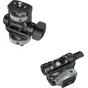 SmallRig 6313 monitor support horizontaliam ir vertikaliam fotografavimui, su slankiu 1/4"-20 fiksavimo varžtu ir šaltu batų tvirtinimu, rodomas iš priekio ir šono su reguliuojamu nuolydžio įtempimo mygtuku.