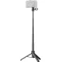 SmallRig 6479 Multifunctional Travel Tripod su telefono laikikliu ir 1/4"-20 adapteriu, su karabino tipo kabliu ir silikono apvalkine rankena, skirta universaliam rankiniam ir stalo fotografavimui.