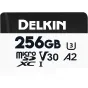Delkin 256GB microSDXC V30 atminties kortelė, skirta aukštos raiškos 4K vaizdo įrašymui ir patikimam veikimui