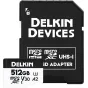 Delkin microSDXC Trail Cam Hyperspeed R195/W160 (V30) 512GB atminties kortelė su SD adapteriu - didelės spartos saugykla ekšņkameroms ir dronams