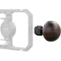 SmallRig 6047 Hawklock H11 Quick Release mini Wooden Side Handle su juodu H11 greito atlaisvinimo mechanizmu, poliruotu mediniu sferiniu rankena, paminkštinta rankena ir tekstūruota paviršiumi, su auksiniu užrakto mygtuku ant ma
