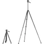 SmallRig 5885 nešiojamas anglies pluošto trikojis su skysčiu galva, visiškai ištiestas ir kompaktiškai sulankstytas, sveria 1,17 kg, laiko iki 12 kg, idealiai tinka veiksmo kameroms ir kelionių fotografijai.