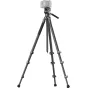 SmallRig 5885 nešiojamas anglies pluošto tripodas su skysčiu galva, palaikantis iki 12 kg, su montuojama veiksmo kamera, tinkantis kelionėms ir veiksmo kamerų fotografijai