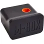 M-BOX motorizuotas filmo agitatorius LAB-BOX su oranžiniu šešiakampiu atvartu ir USB-C įkrovimo dizainu
