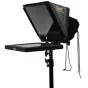 Ikan PT1200-LS 12" nešiojamas teleprompteris, sumontuotas ant šviesos stovo su reguliuojamu stiklo rėmu ir monitoriumi
