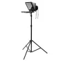 Ikan PT1200-LS 12" portatyvus teleprompteris, sumontuotas ant šviesos stovo su reguliuojamu stiklo rėmu ir magnetiniu dangčiu greitam surinkimui ir nešiojamumui