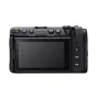 Sony ILME-FX5 su XLR handle unit - profesionali 5K kino kamera su tekstūru turėklu, mygtukais 'CLIPS', 'MENU', 'BACK', 'HOME', 'USER' ir 'FALSE COLOR', taip pat 5 pozicijų pasirinkimo disku.