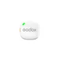 GODOX C01 Kit2 baltas 2,4 GHz belaidis mikrofono siųstuvas su žaliu LED indikatoriumi, oranžine mygtuku ir magnetiniu klipu