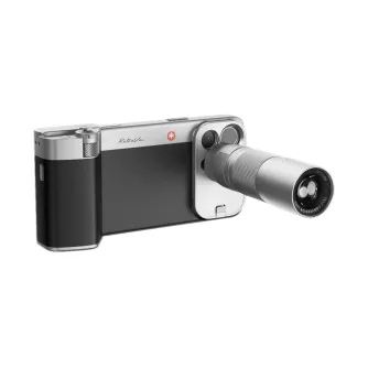 Vintage stiliaus iPhone 16 Pro Max kameros grips su 2.35x telefoto lęšiu ir taktiniais valdikliais Vintage stiliaus iPhone 16 Pro Max kameros grips su 2.35x telefoto lęšiu ir taktiniais valdikliais