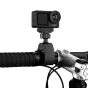 JJC HM OA5 vairogojimo laikiklis saugiai pritvirtina DJI Osmo Action 5 Pro/4/3 kameras prie vairo su 360° sukimu ir magnetiniu greitu atlaisvinimu.