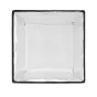 GODOX EazyFlow Foldable Rect 40x40 Bowens Softbox su dvigubo difuzoriaus plokšte ir audiniu tinkleliu, visiškai atidarytas ir paruoštas naudojimui.