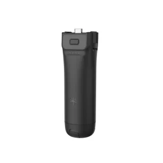 PGYTECH Pocket Battery Handle su ištraukiama tripodų koja, USB-C prievadu ir kompaktišku dizainu, puikiai tinka DJI Pocket 3.