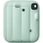 Fujifilm Instax Mini 13 instantiška kamera Lagoon Green spalva su automatinėmis funkcijomis, kompaktišku dizainu ir diržo tvirtinimu.