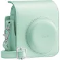 Šviesiai žalias Fujifilm kameros dėklas Instax Mini 13 su reguliuojamu peties diržu ir tvirtu sintetine medžiaga