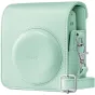 Šviesiai žalias Fujifilm kameros dėklas Instax Mini 13 su reguliuojamu peties diržu ir tvirtu sintetiniu medžiaga.