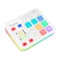 Baltasis Maono G1 Neo garso kortelė su RGB apšvietimu, garsumo ir stiprinimo rankenėlėmis, Bluetooth 4.2 ir keliais funkcijų mygtukais srautui ir įrašymui.