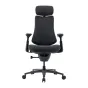 LiberNovo Omni Pro ergonominė kėdė su aukšta atlošu, galvos atrama ir porankiais, turinti penkių taškų bazę su ratukais ir reguliavimu.