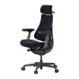 LiberNovo Omni 48 cm ergonominis krėslas su aukšta atlošu, reguliuojamais porankiais ir elastinga audinio sėdyne optimaliam komfortui.