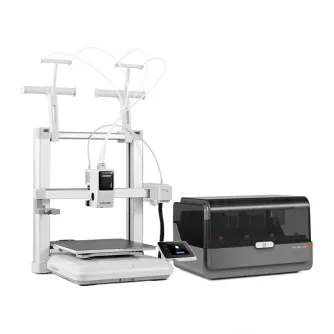 Anycubic Kobra X Combo 3D spausdintuvas su ACE 2 Pro sistema, turintis AI stebėjimą, 720p HD kamera ir didelio greičio FDM technologija.