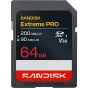 SanDisk Extreme PRO 64GB SDXC UHS-I atminties kortelė su 200 MB/s skaitymo ir 90 MB/s rašymo greičiu, ideali 4K vaizdo įrašams ir tvirtam naudojimui