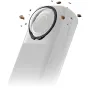 Insta360 X5 premium tempered glass objektyvo apsaugos ant baltos veiksmo kameros, apsaugodamas objektyvą nuo įbrėžimų ir dulkių su lengvu sukamuoju tvirtinimu
