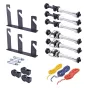 Neewer 3-Roller Manual Background Support System su juodais metaliniais kabliukais, išplečiamomis strypais ir spalvotomis grandinėmis fono kontrolei