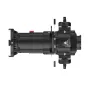 Aputure Spotlight Max 19° rinkinys su cilindriniu korpusu, raudonu rankenėle, sukamu gobo laikikliu ir Bowens montavimo adapteriu studijiniam apšvietimui.