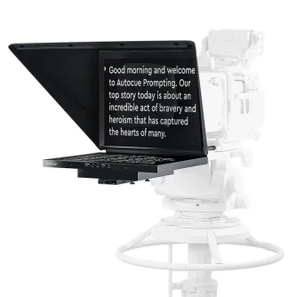 Autocue 19" Pioneer Studio Box Lens Teleprompter su ryškiu ekranu ir teleskopine montavimo sistema transliacijos kameroms