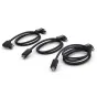 Blackmagic URSA Cine EVF USB kabelių rinkinys - trys susukti kabeliai su kampiniais užrakinamais jungtimis saugiam EVF prijungimui.